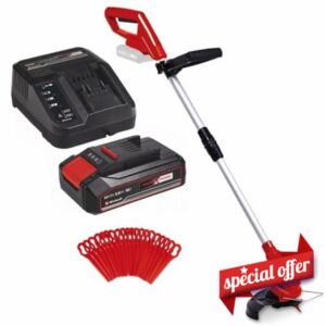 Einhell Power X-Change 18/24 Cordless Strimmer With Battery And Charger - 18V Lightweight Battery Grass Trimmer With 20 x Blades