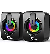 NJSJ PC Speakers with Subwoofer,USB-Powered Mini 2.1 PC Stereo Multimedia Speaker System with RGB...