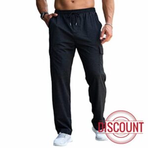 Mens Cargo Joggers Trousers Casual Elasticated Waist Tracksuit Bottoms for Men M-4XL