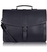 Estarer Mens PU Leather Briefcase 15.6 Inch Laptop Satchel Messenger Bag for Business Work Office
