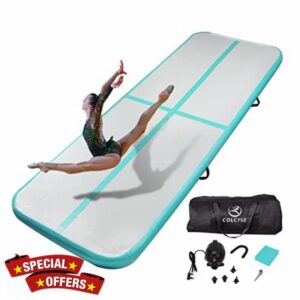 Inflatable Air Gymnastics Mat Training Mats 10cm Thickness Gymnastics Tracks for Home Use/Training/Cheerleading/Yoga/Water with Pump