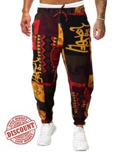 YAOBAOLE Men Hippie Trousers Men Linen Trousers 3D Printed Joggers Yoga Tracksuit Bottoms