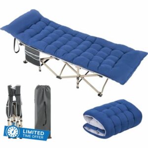 Yaheetech Folding Camping Cot Portable Outdoor Bed for Adults w/Mat & Storage Bag & Carry Bag