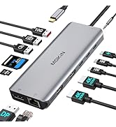 USB C Docking Station Dual Monitor, 14 IN 1 USB-C Laptop Docking Station Dual HDMI USB C Hub Mult...