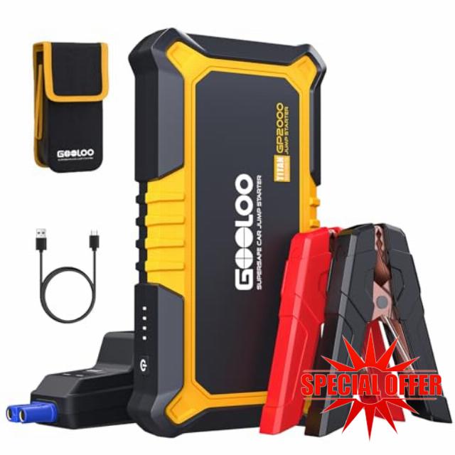 GOOLOO New GP2000 Jump Starter 2000A Car Starter Battery Pack (Up to 8.0L Gas