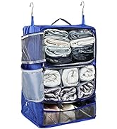 ELEZAY Hanging Packing Cubes Portable Closet 3-Shelf Travel Collapsible Compression Garment Organ...