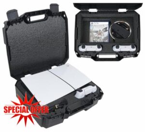 Case Club Hard Case to fit PS5 Slim - Compact Carrying Case Includes Custom Slots for 1 Game