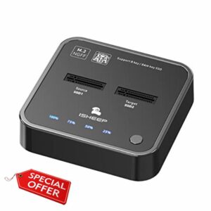 ISHEEP SATA M.2 SSD Duplicator Docking Station with Offline Clone Function