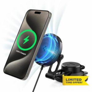 Spigen OneTap Pro 3 MagFit Cryomax Fast Wireless Cooling Noiseless Car Mount Charger Designed for MagSafe
