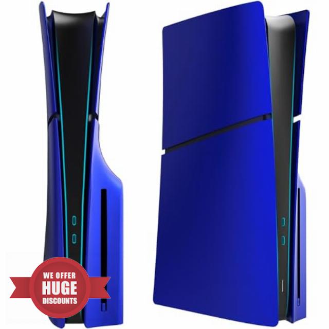 ElitePlay Cobalt Blue PS5 Slim Faceplates Cover Case Replacement Plates Shell Cobalt Blue Accessories for Playstation 5 Slim Model Disc Editio
