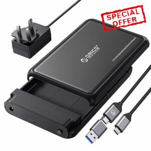 ORICO 3.5 Hard Drive Enclosure SATA to USB C Compatible for 3.5" 2.5" Seagate Samsung WD Crucial SanDisk HDD SSD