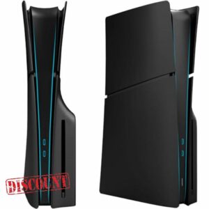 ElitePlay Black PS5 Slim Faceplates Cover Case Replacement Plate Shell Matte Black Accessories for Playstation 5 Slim Model Disc Editio