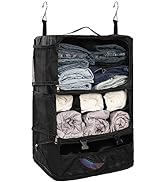 ELEZAY Hanging Packing Cubes Portable Closet 3-Shelf Travel Collapsible Compression Garment Organ...