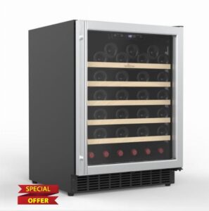 Willow W60WCSS 142L Under Counter Wine Cooler with Space for 52 Bottles