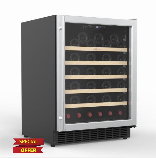 Willow W60WCSS 142L Under Counter Wine Cooler with Space for 52 Bottles