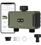 Water Timer 2 Outlet, Diivoo Sprinkler Timer with 6 Watering Programs, Frequency and Duration, Pr...