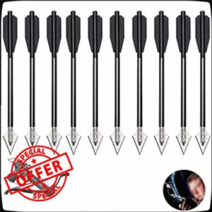 fUfIzU 12Pcs 6.3 Inch Aluminium Crossbow Bolts Arrows with High Impact 50-Pounds And 80-Pounds for Mini Hunting Pistol Precision Target Arrow Archery