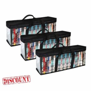 SILD DVD Storage Case Holder Organizer Bags Black Stackable DVD Holder
