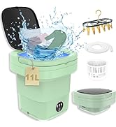 Portable Washing Machine, 2 in 1 9L Large Intelligent Laundry Mini Washing Machine Foldable with ...