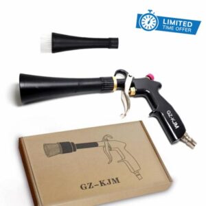 Air Blow Gun Car Interior Cleaning Gun High Pressure Car Detailing Cleaning Tool with Nozzle and Auto Detailing Dusting Brush for Quickly Blasts Dirt and Dust from Surface