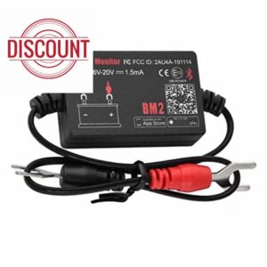 HUPYOMLER 12V Battery Monitor Voltage Tester Bluetooth 4.0 Car Battery Analyzer Charging Cranking Tes