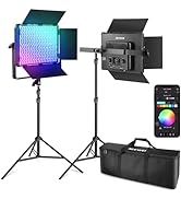 NEEWER 300W RGB LED Video Light with Reflector, APP/2.4G Control, 17 Scenes, 29600Lux/1m 2500-750...