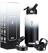 Lumesner Vacuum Insulated Stainless Steel Water Bottle,1200ml/950ml/650ml- 2 Lids (Straw Lid and ...