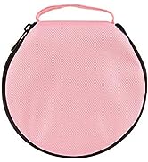 ELEZAY Small CD Case Round Felt 20 Capacity CD Storage Wallet DVD Disc Holder Pink