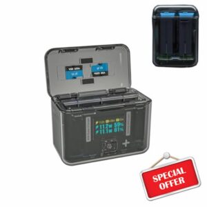 JOYSOG X4 Fast Battery Charger Hub for Insta360 X4 Action Camera Battery Charging Storage Station LED Display with Misro SD Card Slots