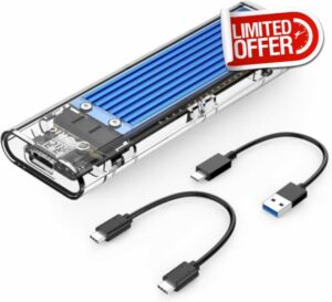 ORICO USB 3.1 (10Gbps) M.2 Enclosure for M2 NVMe & SATA SSD - USB-C to M2 PCIe NGFF Adapter Reader for M-Key & B+M Key Solid State Hard Drive