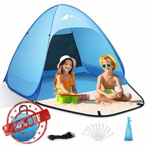 Purebox Pop Up Beach Tent Small (for 1-3 Persons)/ Large (for 2-4 Persons) Double Zipper UV Protection Portable Extra Light Garden BBQ Hiking Te
