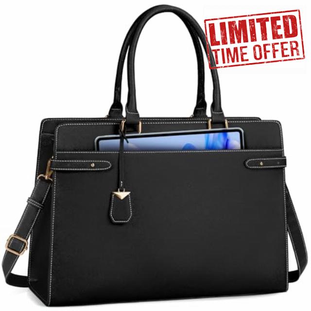 NEWHEY Laptop Bags for Women 15.6 Inch Tote Bag Handbags Women Large Work Bags PU Leather Shoulder Bag Ladies Briefcase for Office Business Shopping School