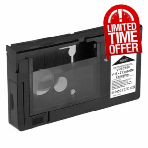 Bingxue VHS-C Cassette Adapter Compatible with VHS-C SVHS Camcorders Motorized VHS Cassette Converter Not Compatible with 8mm / MiniDV / Hi8