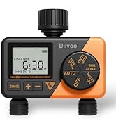 WiFi Water Timer 2 zone for Irrigation, Diivoo Smart Sprinkler Hose Timer Compatible with Alexa a...