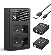 K&F Concept Gopro Hero 12 Battery 2-Pack Enduro Battery and 3-Channel Fast Battery Charger for Go...