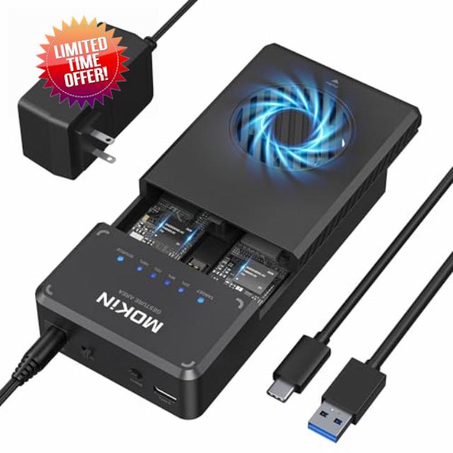 NVMe M.2 Duplicator Dual-Bay Offline Clone Tool-Free
