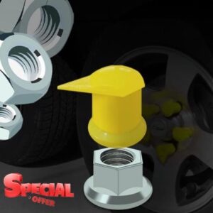 E-Vniko Long Reach Wheel Nut Indicator with Dust Cap for Yellow 32 MM Nuts HBL32 Nut Indicator