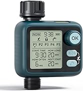 WiFi Blue Water Timer, Diivoo Smart Hose Irrigation Timer with 2 Watering Modes, Sprinkler Wateri...