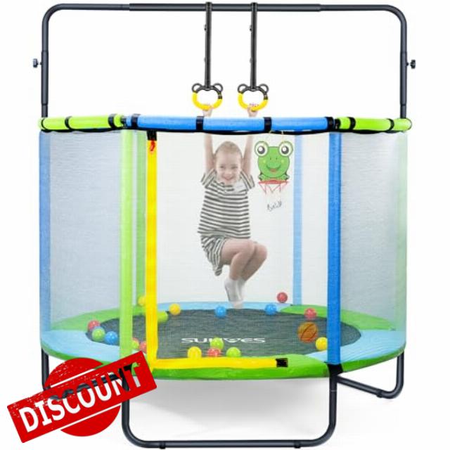 Pukomc 55/60in Toddler Trampoline for Kids Exercise