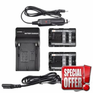 DSTE 2pcs NP-FM500H Li-ion Battery + Charger Compatible with Sony Alpha SLT-A57