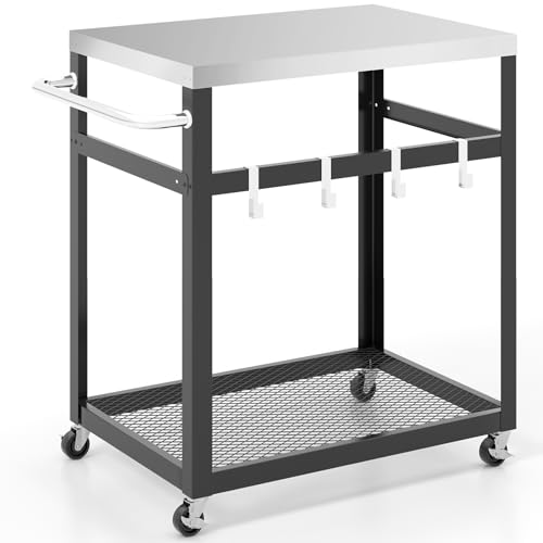 Movable Pizza Oven Trolley with 4 Universal Casters