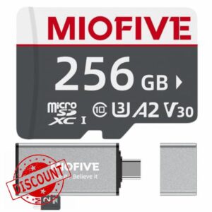 Miofive microSDXC Memory Card - Ultimate Micro SD Card with USB 3.0 Type-C Card Reader 170MB/s
