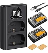 K&F Concept NP-FZ100 Battery and Dual Battery Charger for Sony A7iii, A7iv, A7C, ZV-E1, FX3, FX30...