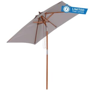 Outsunny 2m x 1.5m Garden Parasol Umbrella with Tilting Sunshade Canopy