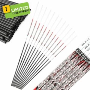 limaity 32 Inch Archery Carbon Arrows Shaft Spine 300/350/400/500/600/700/800 Inner diameter: 6.2mm for DIY Arrows for Compound Recurve Bow Hunting Shooting Practise