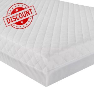 Thick Cot Bed Mattress 160x80 cm - Extra Breathable Baby Toddler Foam Anti Allergy (Fits Mamas & Papas Sizes) Quilted Zip Removable White Cover Made in England (160 x 80 x 10 CM)