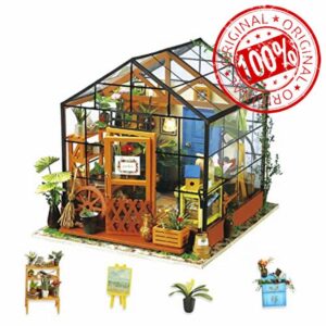 Rolife DIY Wooden Dollhouse Miniature 3d Greenhouse Kit Craft Kits For Adults Birthday for Women and Girls (Cathy's Flower House)