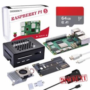 GeeekPi Raspberry Pi 5 8GB Starter Kit with N04 M.2 NVMe SSD PCIe Peripheral Board
