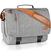 Estarer 17.3 Inch Laptop Messenger Bag Mens Water Resistant Canvas Shoulder Bag for Work Office B...