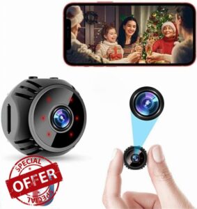 FiveSky Hidden Spy Camera Mini HD 1080P Wireless WiFi Camera with Live Video Home Security Surveillance Cam with Motion Detection/Night Vision APP Control for Indoor Outdoor Car Nanny Cam